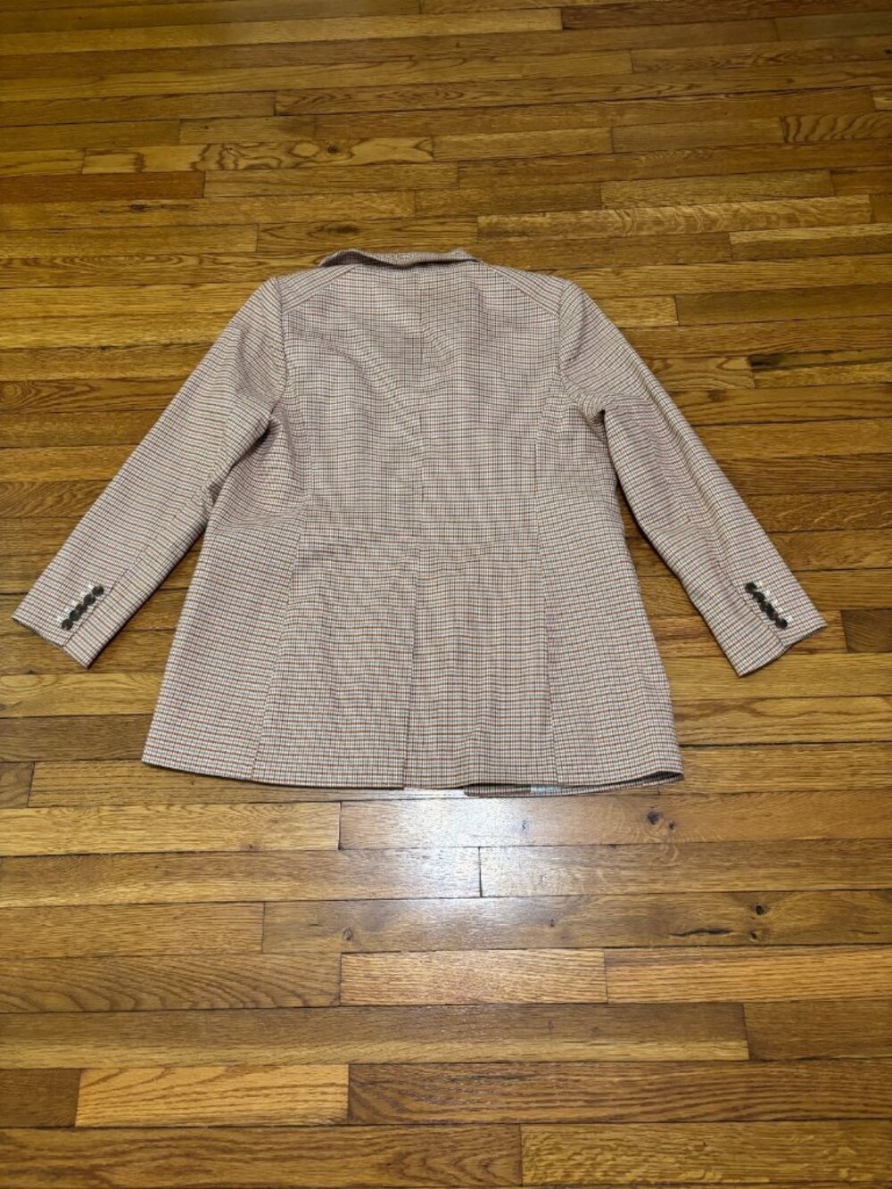 1 State Womens Open Front Blazer Jacket Size 16 Red Check Double Breasted Career - Picture 7 of 7